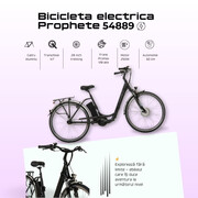 Bicicleta Electrica Prophete 54889 - 28 inch, M, Negru