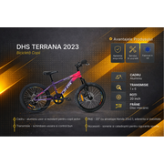 Bicicleta Copii Dhs Terrana 2023, model 2026 - 20 Inch, Violet-Roz