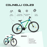Bicicleta MTB Colinelli COL23, Marimea M, 29 inch, Verde, Schimbator Shimano ST-EF500, 21 Viteze, Cadru Aluminiu, Frane V - Brake
