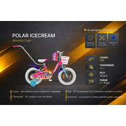 Bicicleta Copii Polar 2024 IceCream - 14 Inch, Roz