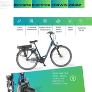 Bicicleta Electrica Corwin 28122 - 28 Inch, 530mm, Albastru