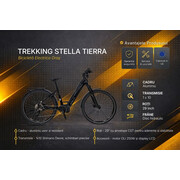 Bicicleta electrica Trekking Stella Tierra - 29 inch, 10V, L, Negru lucios