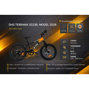 Bicicleta Copii Dhs Terrana 2023B, model 2026 - 20 Inch, Portocaliu-Negru