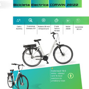 Bicicleta Electrica Corwin 28122 - 28 Inch, 530mm, Alb