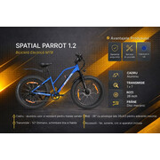 Bicicleta electrica Mtb Spatial Parrot 1.2 - 26 inch, M, Albastru