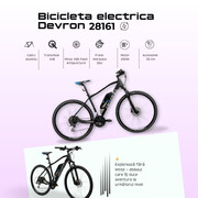 Bicicleta Electrica Devron 28161 - 28 Inch, 490mm, Negru