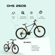 Bicicleta Mtb Dhs 2605 - 26 inch, M, Negru/Rosu