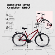 Bicicleta Oras Kreidler 1280 - 28 inch, M, Rosu