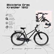Bicicleta Oras Kreidler 1910 - 28 inch, M, Negru