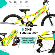 Bicicleta Copii DHS Turbo - 20 Inch, Verde