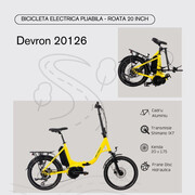 Bicicleta Electrica Pliabila Devron 20126 - 20 Inch, M, Galben