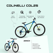 Bicicleta MTB Colinelli COL25, Marimea M, 29 inch, Albastru, Schimbator Shimano ST-EF500 EZ-FIRE PLUS, 24 Viteze, Cadru Aluminiu, Frane pe Disc