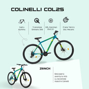 Bicicleta MTB Colinelli COL25, Marimea M, 29 inch, Verde, Schimbator Shimano ST-EF500 EZ-FIRE PLUS, 24 Viteze, Cadru Aluminiu, Frane pe Disc