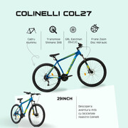 Bicicleta MTB Colinelli COL27, Marimea M, 29 inch, Albastru, Schimbator Shimano Altus, 24 Viteze, Cadru Aluminiu, Frane pe Disc