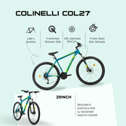 Bicicleta MTB Colinelli COL27, Marimea M, 29 inch, Verde, Schimbator Shimano Altus, 24 Viteze, Cadru Aluminiu, Frane pe Disc