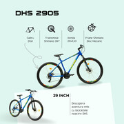 Bicicleta Mtb Dhs 2905 - 29 inch, M, Albastru-Galben