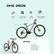 Bicicleta Mtb Dhs 2905 - 29 inch, M, Negru-Rosu
