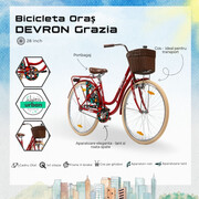 Bicicleta Oras Devron Grazia 1S - 28 Inch, L, Rosu