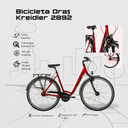 Bicicleta Oras Kreidler 2892 - 28 inch, S, Rosu