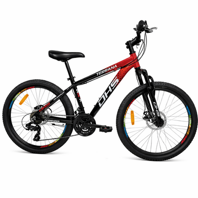 Bicicleta Copii Dhs Terrana 2423, model 2026 - 24 Inch, Portocaliu-Negru