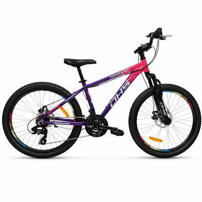 Bicicleta Copii Dhs Terrana 2423, model 2026 - 24 Inch, Portocaliu-Negru