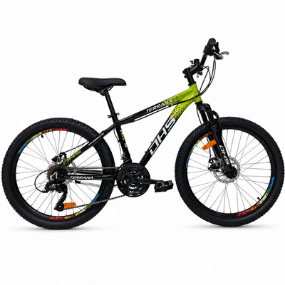 Bicicleta Copii Dhs Terrana 2423B, model 2026 - 24 Inch, Negru-Albastru
