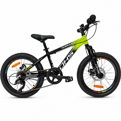 Kids Bike Dhs Terrana 2023D, model 2026 - 20 Inch, Green-Black