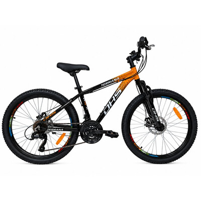 Bicicleta Copii Dhs Terrana 2423B, model 2026 - 24 Inch, Negru-Albastru