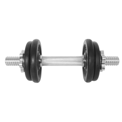 Gantera - 7 Kg, Set 4 Discuri, Negru-Argintiu