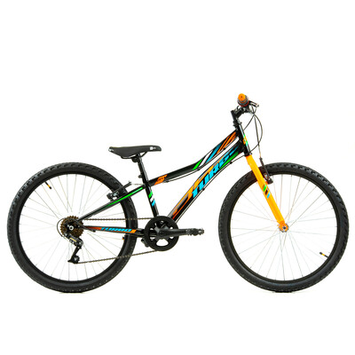 Bicicleta Copii DHS Turbo - 24 Inch, Negru-Verde