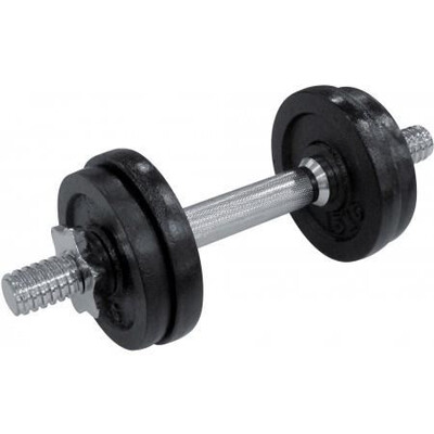 Gantera - 9 Kg, Set 4 Discuri, Negru-Argintiu