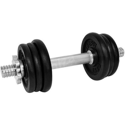 Gantera - 9 Kg, Set 6 Discuri, Negru-Argintiu