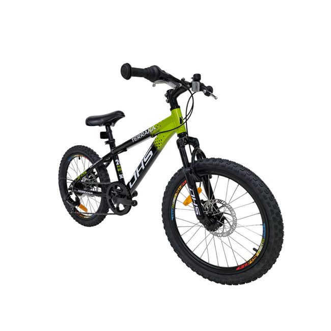 Bicicleta Copii Dhs Terrana 2023, model 2026 - 20 Inch, Negru-Verde