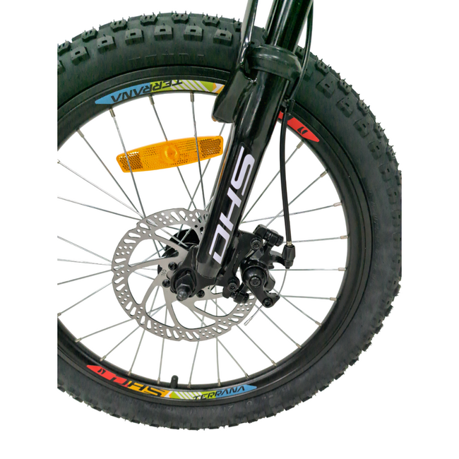 Bicicleta Copii Dhs Terrana 2023, model 2026 - 20 Inch, Negru-Verde