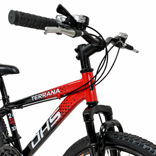 Bicicleta Copii Dhs Terrana 2423, model 2026 - 24 Inch, Rosu-Negru