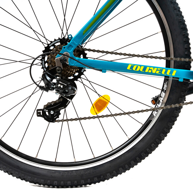 Bicicleta MTB Colinelli COL23, Marimea M, 29 inch, Verde, Schimbator Shimano ST-EF500, 21 Viteze, Cadru Aluminiu, Frane V - Brake