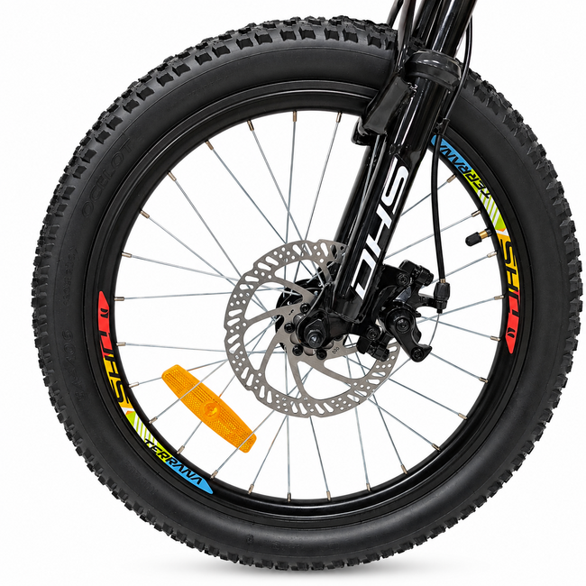 Bicicleta Copii Dhs Terrana 2023B, model 2026 - 20 Inch, Negru-Verde