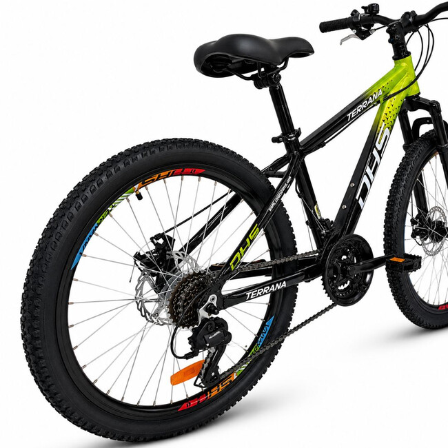 Bicicleta Copii Dhs Terrana 2423B, model 2026 - 24 Inch, Negru-Verde