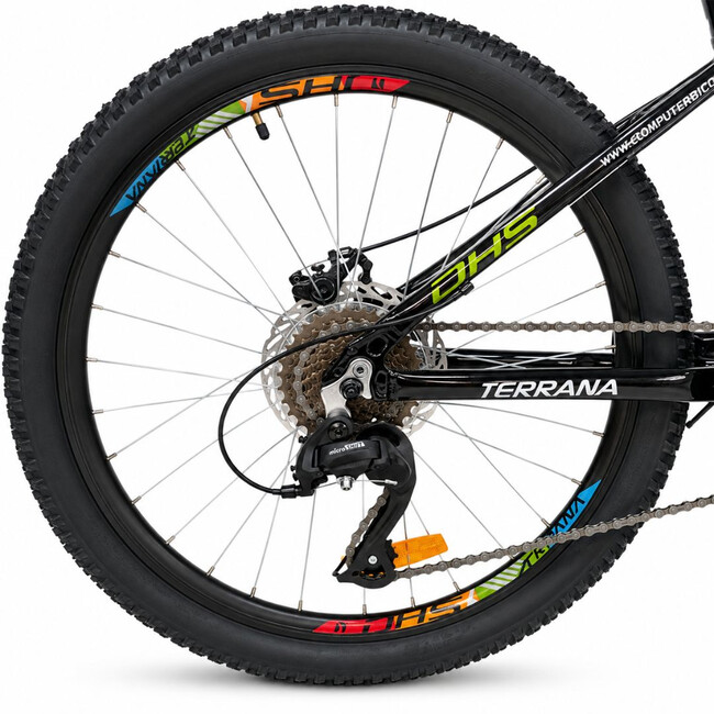 Bicicleta Copii Dhs Terrana 2423B, model 2026 - 24 Inch, Negru-Verde