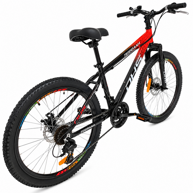 Bicicleta Copii Dhs Terrana 2423B, model 2026 - 24 Inch, Rosu-Negru
