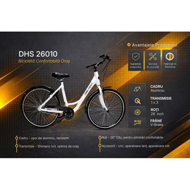 Bicicleta Oras DHS 26010 - 26 inch, M, Alb