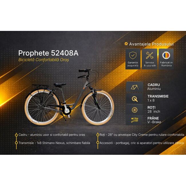 Bicicleta Oras Prophete 52408A - 28 inch, M, Gri