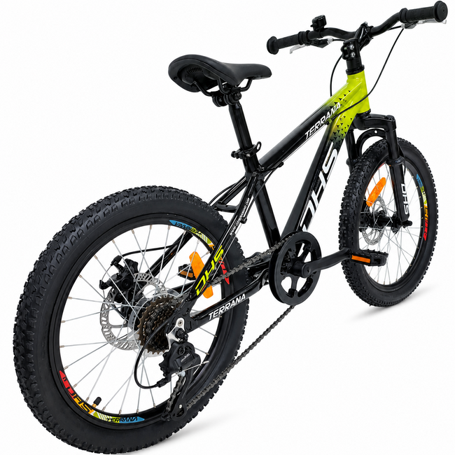Bicicleta Copii Dhs Terrana 2023C, model 2026 - 20 Inch, Verde-Negru