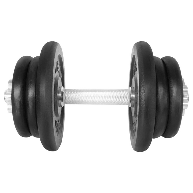 Gantera - 22 Kg, Set 6 Discuri, Negru-Argintiu
