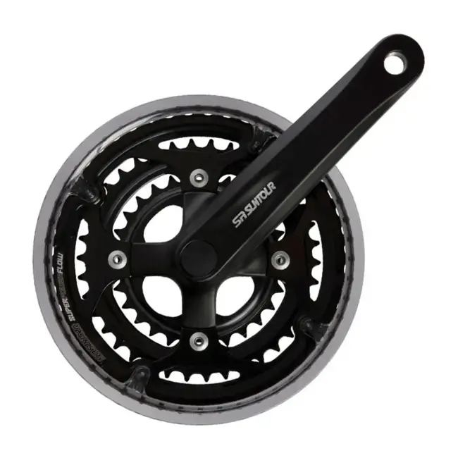 Angrenaj Suntour CW16-XCT-T418PBSG, 48/36/26T, brate 175 mm, cu aparatoare lant, negru