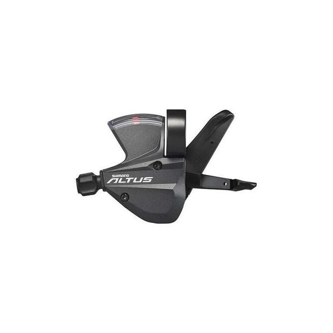 Maneta schimbator stanga Shimano Altus SL M370, 3 viteze, cablu 2050 mm, cu indicator optic, negru