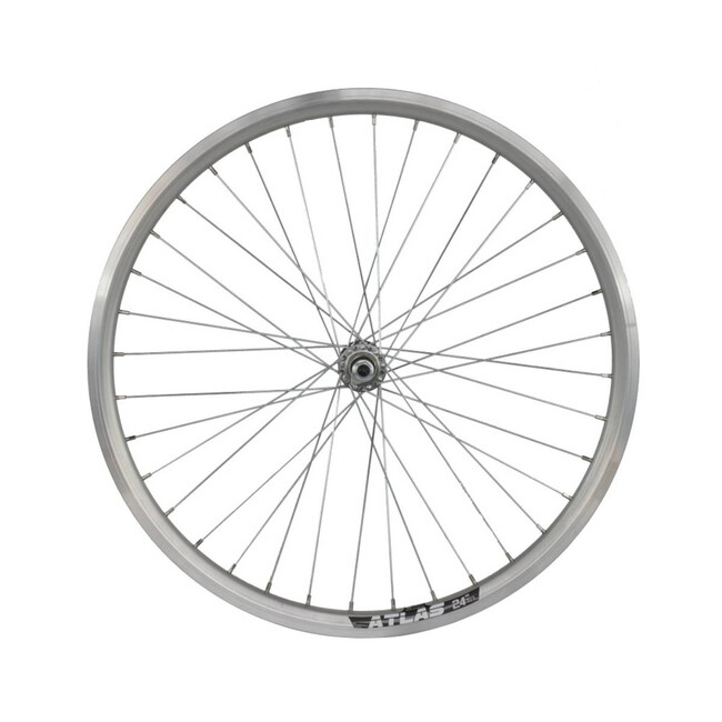 Roata Fata Bicicleta Cerurim, Janta Dubla Atlas, 24 inch, 507X18, V-Brake, Argintie
