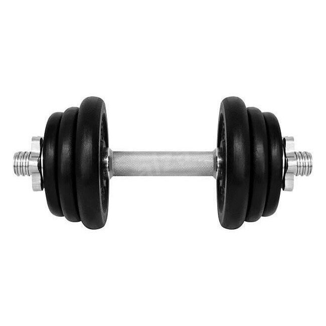 Gantera - 12 Kg, Set 6 Discuri, Negru-Argintiu