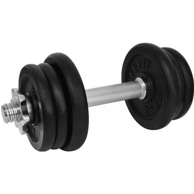 Gantera - 13 Kg, Set 6 Discuri, Negru-Argintiu