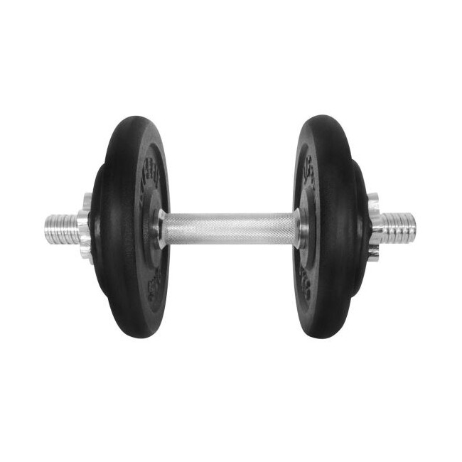 Gantera - 15 Kg, Set 4 Discuri, Negru-Argintiu